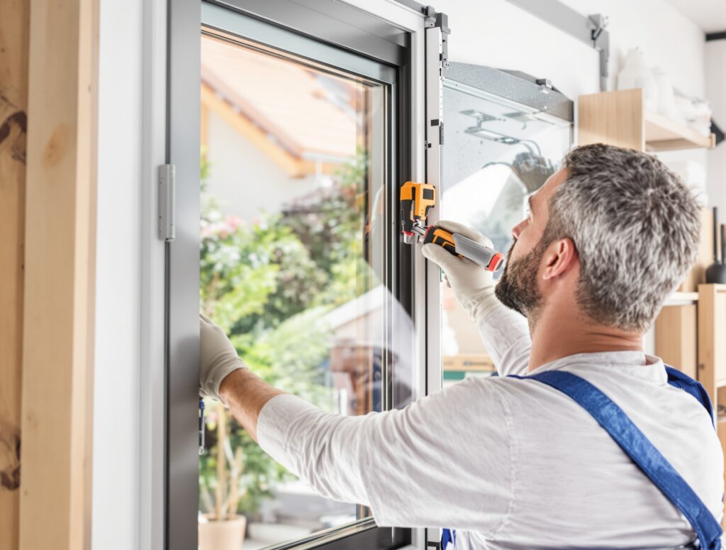 Vitrier professionnel au travail à Auderghem